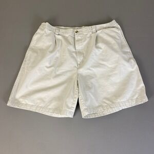 Consensus Sportswear Khaki Shorts Men's Size 42 Beige Pleated Front Cotton‎ *